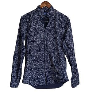 Zara Man slim fit navy liberty floral button down long sleeve shirt